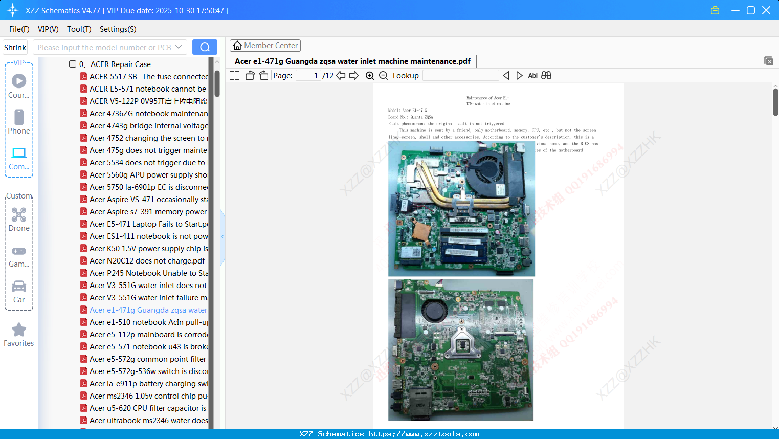Laptop Acer E1-471g Guangda Zqsa Water Inlet Machine Maintenance